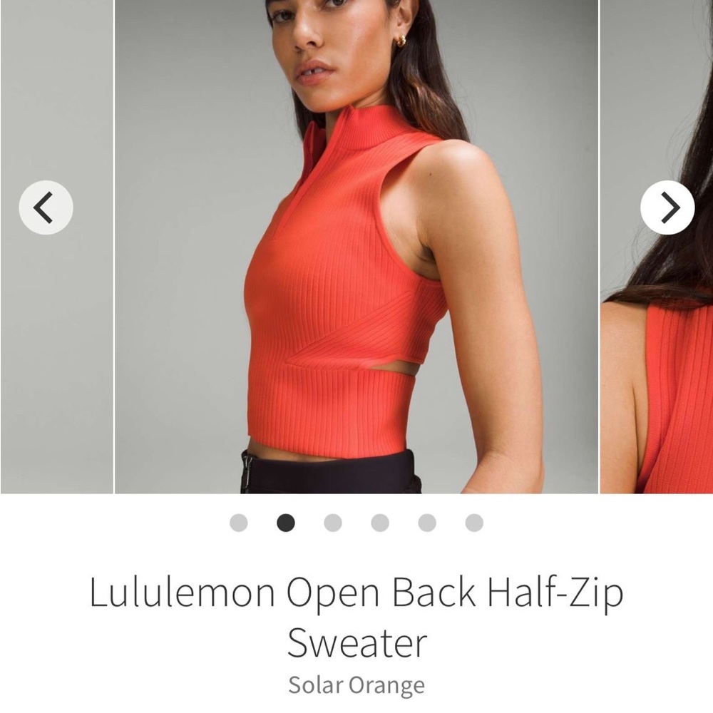 Lululemon Athletica Solar Orange Half-Zip Sweater